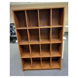 Brown cubby style bookcase