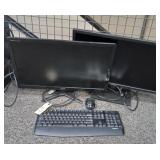 One Acer monitor one Dell monitor with keyboard