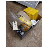 Assorted kitchen supplies and tea