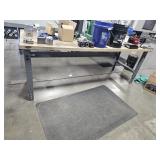 Industrial metal table with wooden top