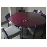 Round office conference table with six chairs