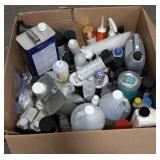 Box of assorted chemicals and paints