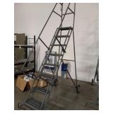 450lb capacity actuated rolling safety ladder