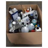Box of assorted chemicals and paints