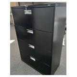 Black four drawer filing cabinet