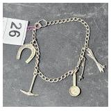 Bracelet w/ 3 Sterling Charms