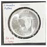 1867-1967 Canada Dollar .60 Silver Coin