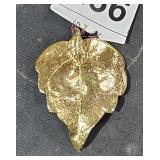 Gold Leaf Pendant 2 1/4" long