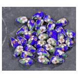 Bag of Cloisonne Blue Beads