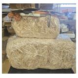 (2) Hay stack decor & "Autumn Welcome" wall sign