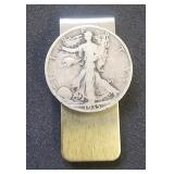 1935 Walking Liberty Coin on Money Clip