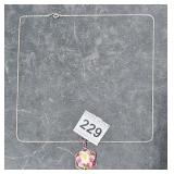 Enamel Flower Pendant on 22" Chain