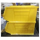 2 yellow parts bins 14" x 8" x 7"