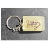 Lucite Scorpion Key Ring 1 5/8" Long