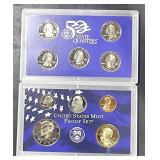 US Mint Proof Set 2000  5 Coins & 5 State Quarters
