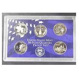 US Mint 50 State Quarters Proof Set 2000 5 Coins