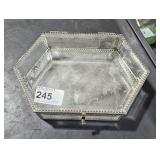 Beveled Glass Jewelry Box 9" x 5 3/4" x 2 1/4"