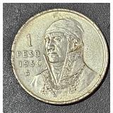1950 - 1 Peso Estados Unidos Mexicanos Silver Coin