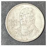1950-1 Peso Estados Unidos Mexicano Silver Coin