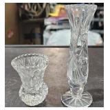 Tall & Short Crystal Bud Vases 6" & 3" Tall