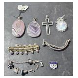 Lot w/ 3 Pendants, 1 Pin, 3 Bracelets & 1 Olympic