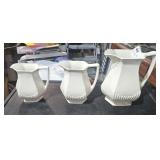 3 English Ironstone Pitchers by Wm Adams & Sons