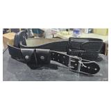 (2) Black Leather Belts
