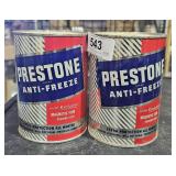 (2) Vintage Prestone Anti-Freeze Cans 1957 Paper