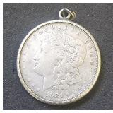 1921 S Morgan Silver Dollar w/ Necklace Holder