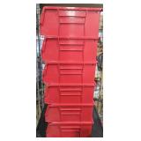 (6) Red Stack & Hang Bins10 7/8" x 11" x 5"