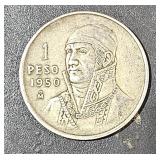 1950-1 Peso Estados Unidos Mexicanos Silver Coin