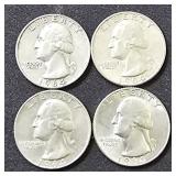(4) Silver Quarters -1964 (3) D, (1) P