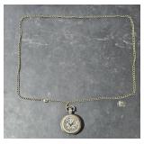 Mini U.S. Veterans Pocket Watch w/ Chain   Quartz