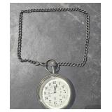 Quartz 12/24 Hour Pocket Watch w/ Chain