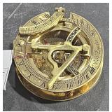 Brass Pocket Sundial 2 1/2" Across