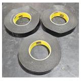 3 Rolls 3M Scotch HD 226 22062 Black Tape 1" Wide