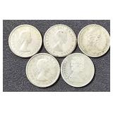 (5) Silver Dimes Canada 1956, 1962, 1963, (2) 1965