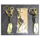 3 New Key Chain w/ Clip and Skate Board "LOVE"