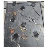 6 Fashion Necklaces and 2 Bracelets