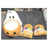 Ceramic Ghost Dish 8" Tall & 2 Squooshems