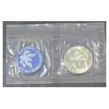 1974 Silver Eisenhower Uncirculated Silver Dollar