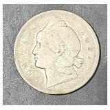 1897 Dominican Republic Peso AR 25mm 38g KM16