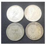 (4) Canada Silver Quarters (2)-1867-1967, 1913, ?