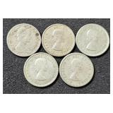 (5) Silver Dimes Canada (4) 1960, 1966