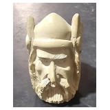 Vintage Carved Viking Style Head, Pipe Bowl