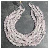 7 Strands of Clear Hearts w/ Pink Ribbon "Fight