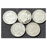 (5) Silver Dimes Canada (2) 1940, 1943, 1944, 1949
