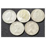 (5) Silver Dimes Canada 1955, 1960, 1962, 1966,