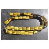 2 Strands Rectangle Tigers Eye Stones 16" Long