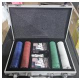Poker Chips and Cards  in Metal Case